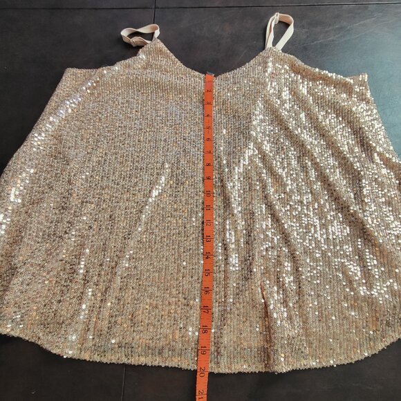 NWOT Torrid Sophie rose gold sequin spaghetti strap flowy tank top size 1 or 1X - Picture 11 of 11